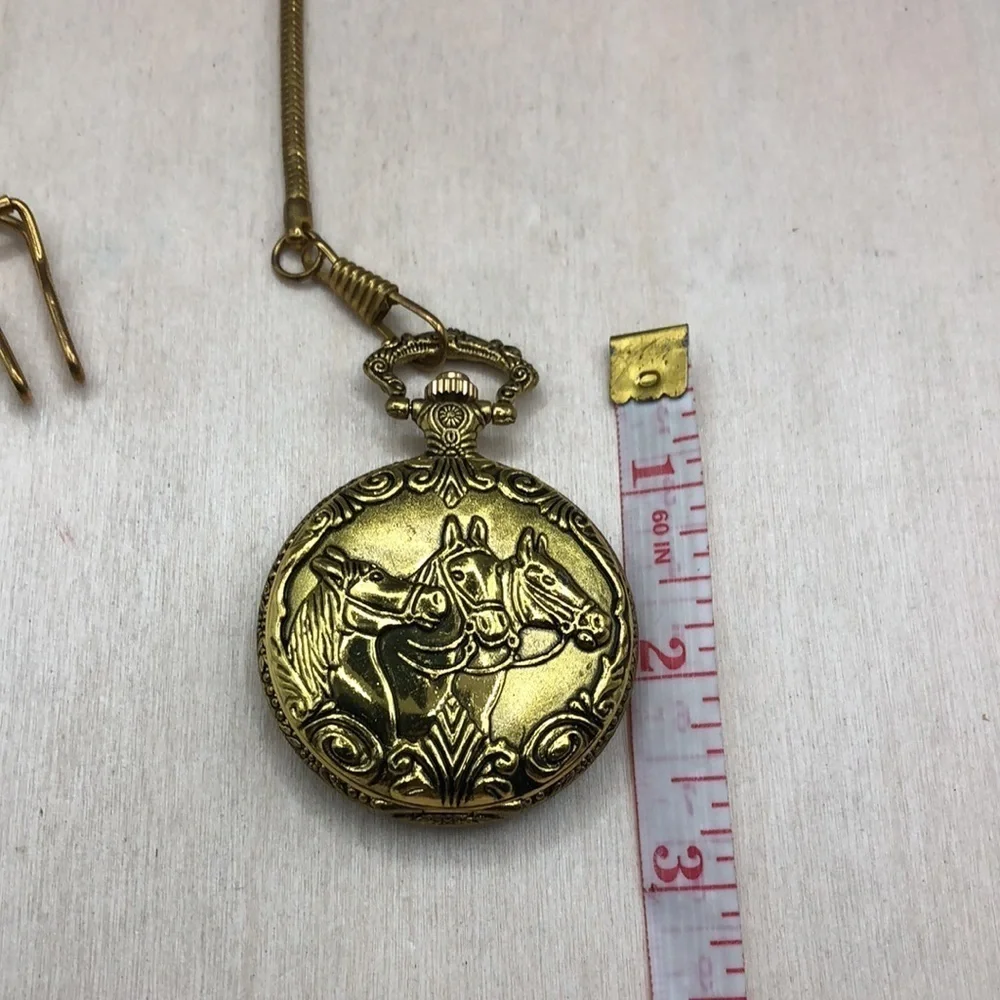 Vintage Geneva Racing Horses Pocket Watch.